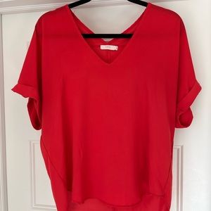 Red Lush V-Neck Top